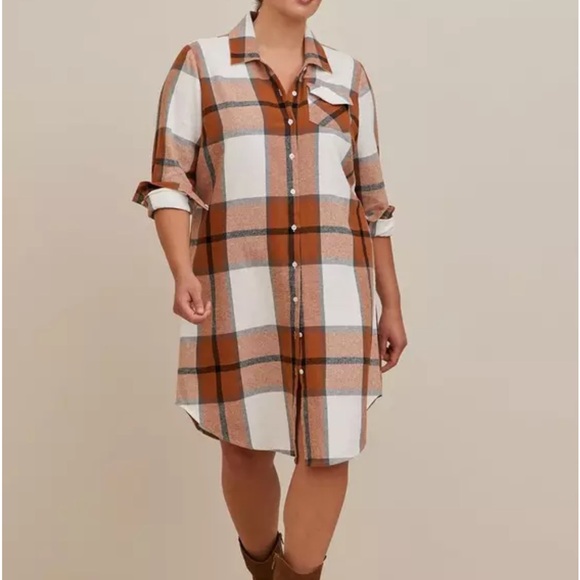 Torrid Cotton Long Line Shacket Size 3X - Picture 1 of 9
